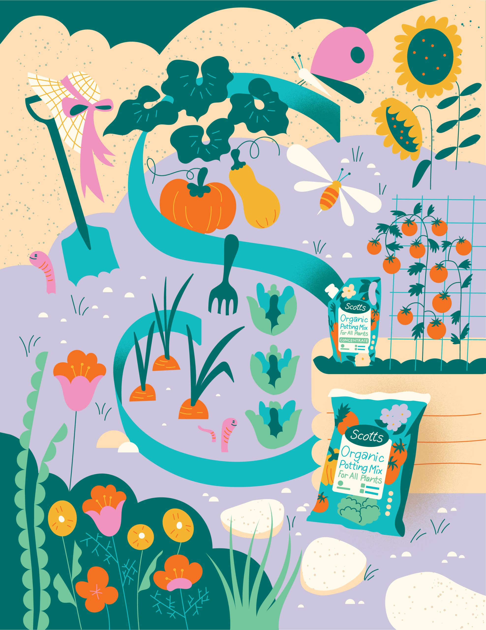 Scotts branded content illustration for frankie evergreen